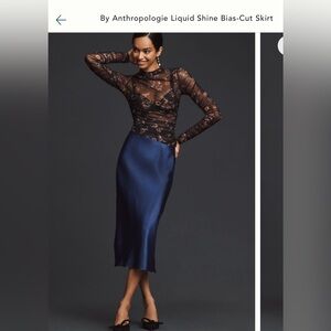 Anthropologie- liquid shine bias cut skirt
